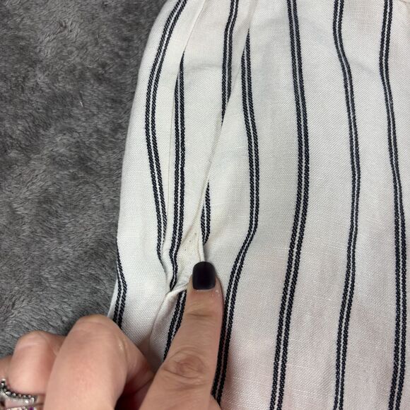 J Jill Lined Linen Blend Pants Cream Striped NWT Lagenlook Coastal Size 18 F103 - Picture 2 of 11